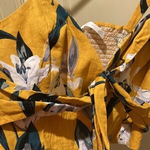 Leith Golden Yellow Sculptural Crop Top